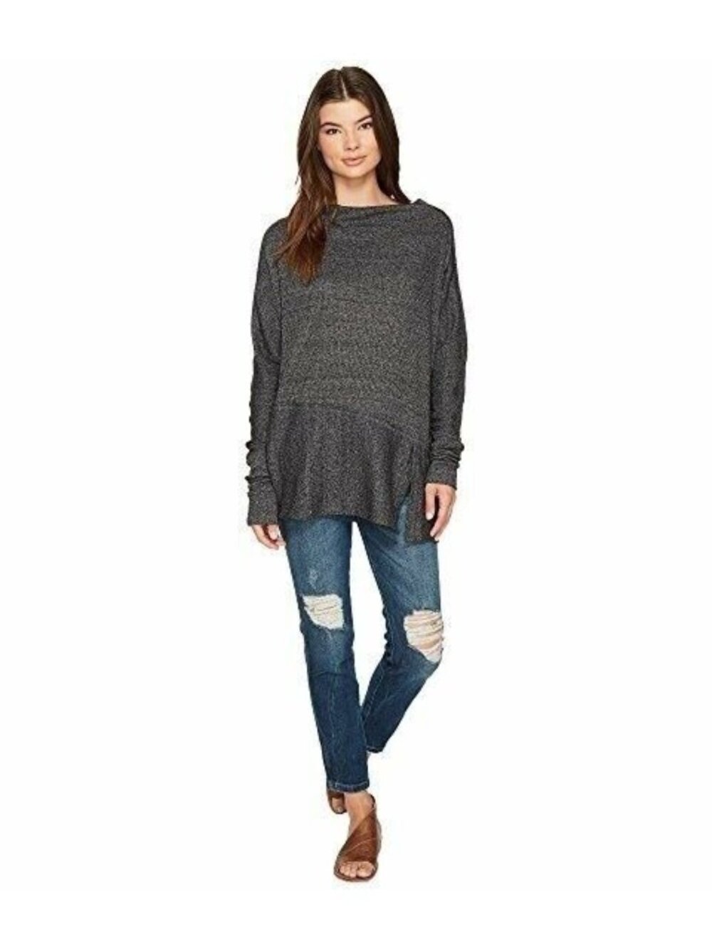 Free People We The Free London Town Black Thermal Top - Small, New with Tags